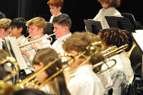 Students performing at the 2023-2024 All County Band Concert